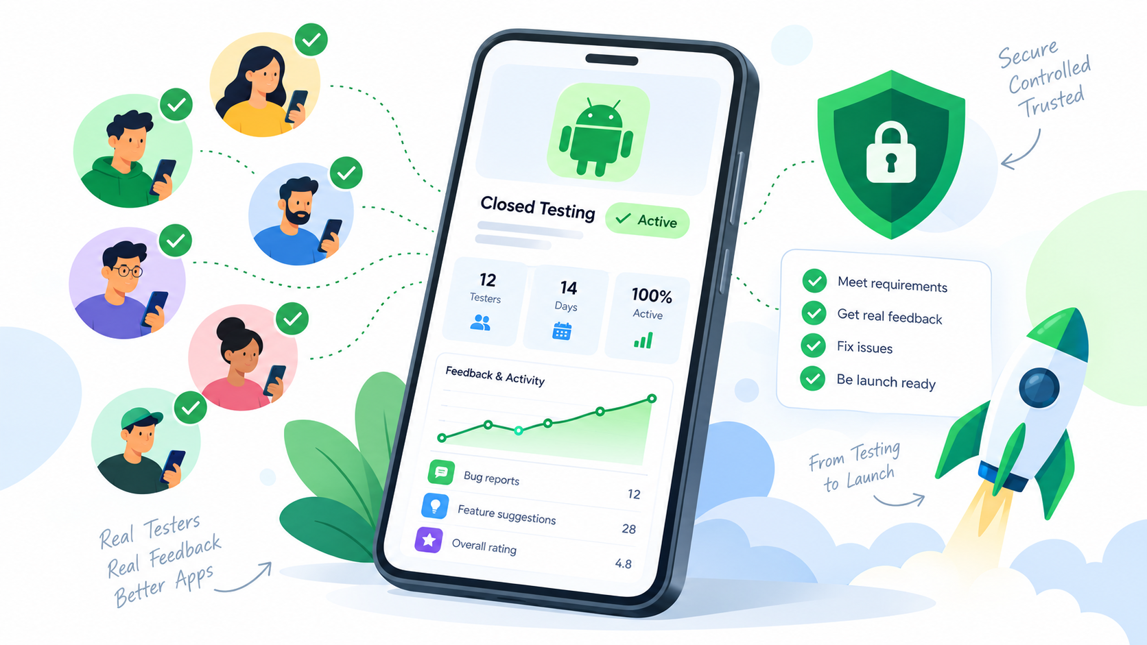 Google Play Closed Testing 12 Testers 14 Days Requirement